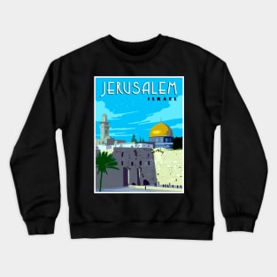 Jerusalem Israel Western Wall with The Dome Print Crewneck Sweatshirt